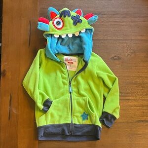 Sz 5 Green Monster Hoodie with Blue and Red Accents excellent condition
